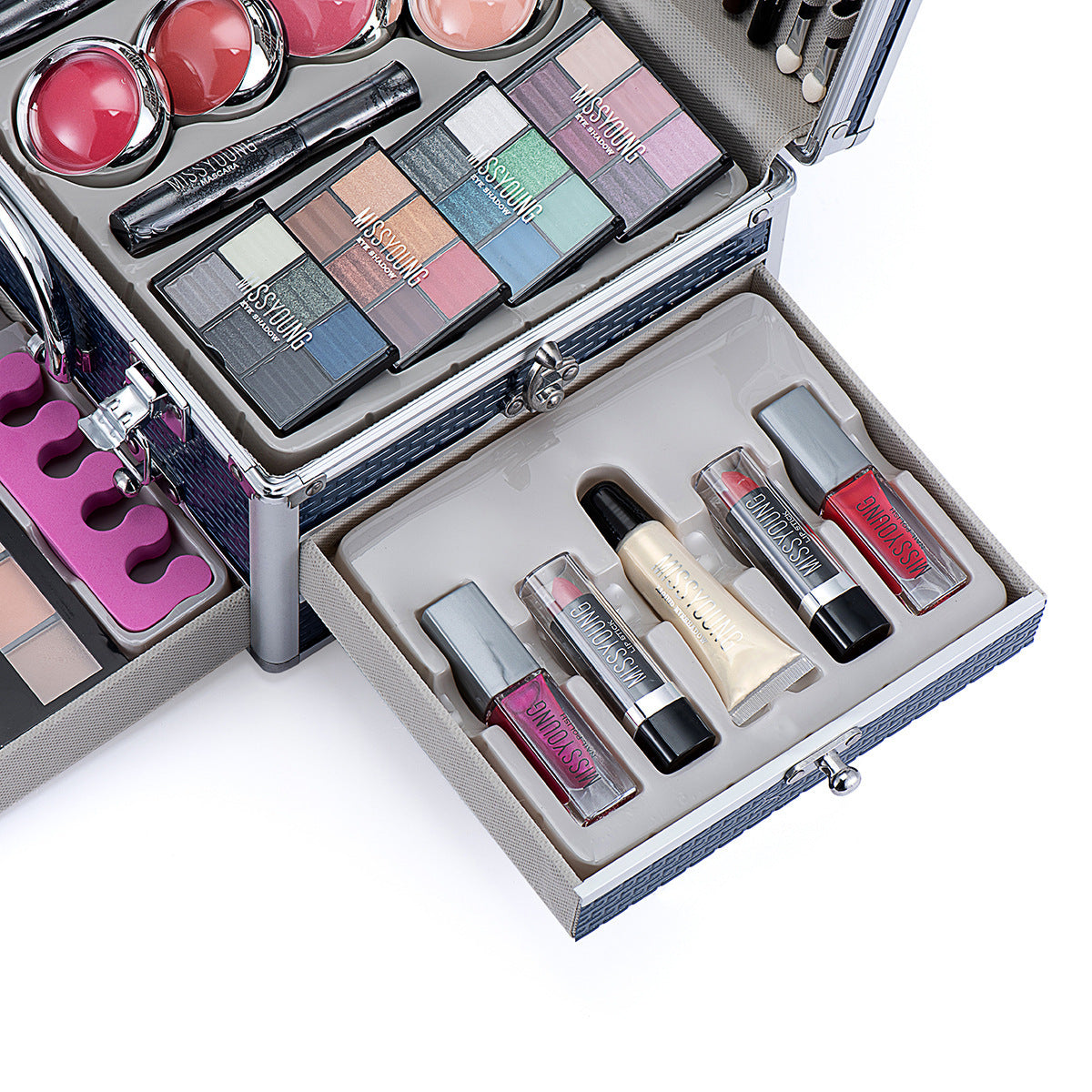 Pro Artist Makeup Kit – 100+ Piece All-in-One Glam Case with Brushes, Eyeshadow & Blush