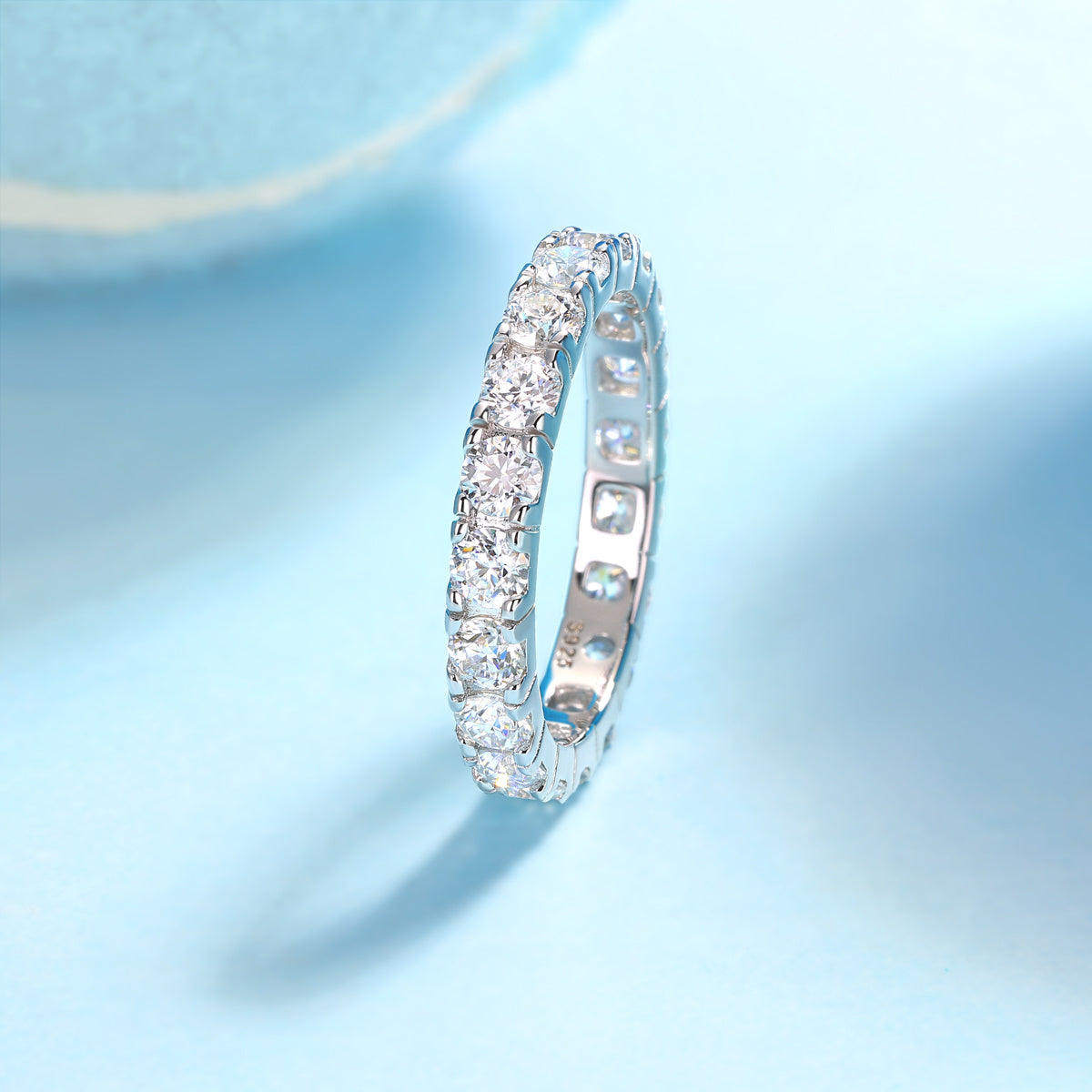 Moissanite Eternity Ring – Starry Sky Silver Band
