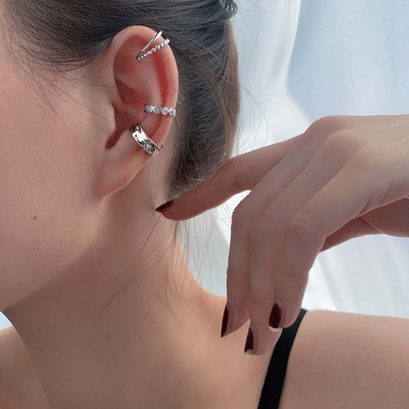 Tassel Butterfly Zircon C-Shaped Ear Clip β 4pcs Set | Korean Style Statement Earrings