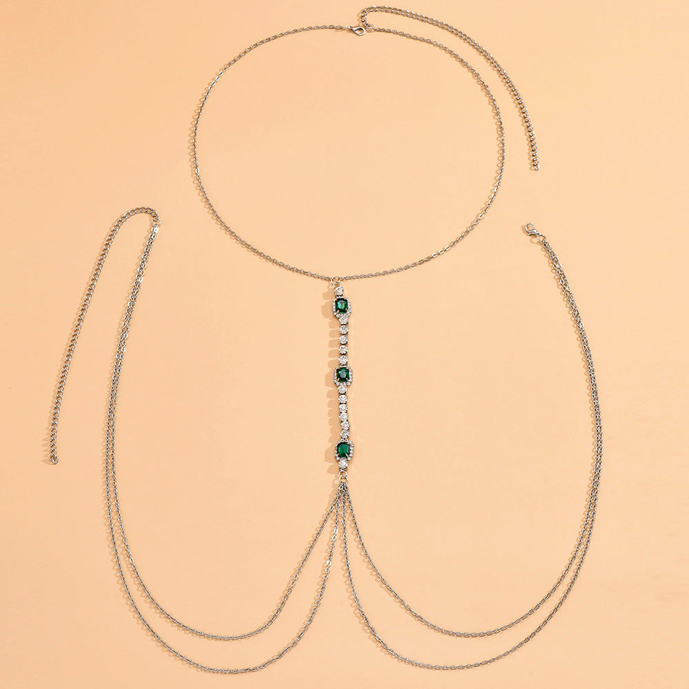 Gold Body Tassel Chain β Glam Statement Jewelry for Chest & Waist