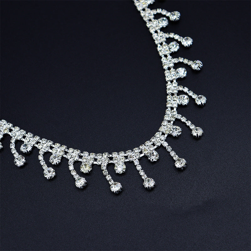 Elegant 4-Layer Strass Anklet β Dainty Gold & Silver Bead Chain for Women