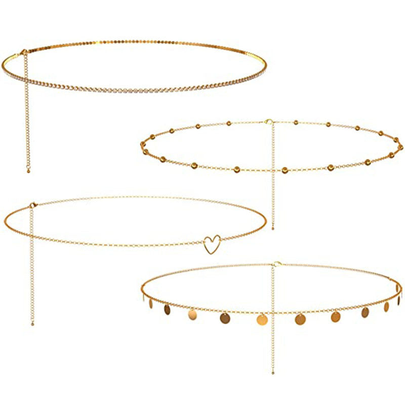 Glam Multi-Strand Belly Chain Set – Adjustable Gold & Silver Waist Jewelry