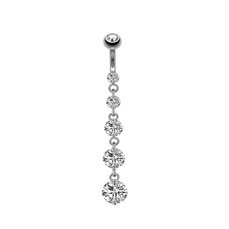 Crystal Heart Drop Navel Ring – Dainty & Sexy Belly Piercing Jewelry