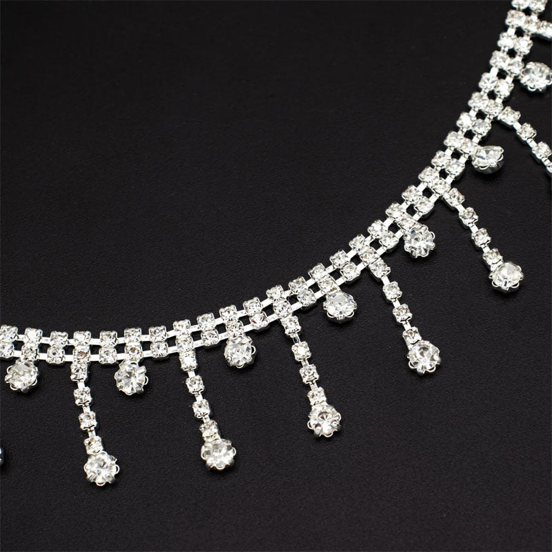 Elegant 4-Layer Strass Anklet β Dainty Gold & Silver Bead Chain for Women