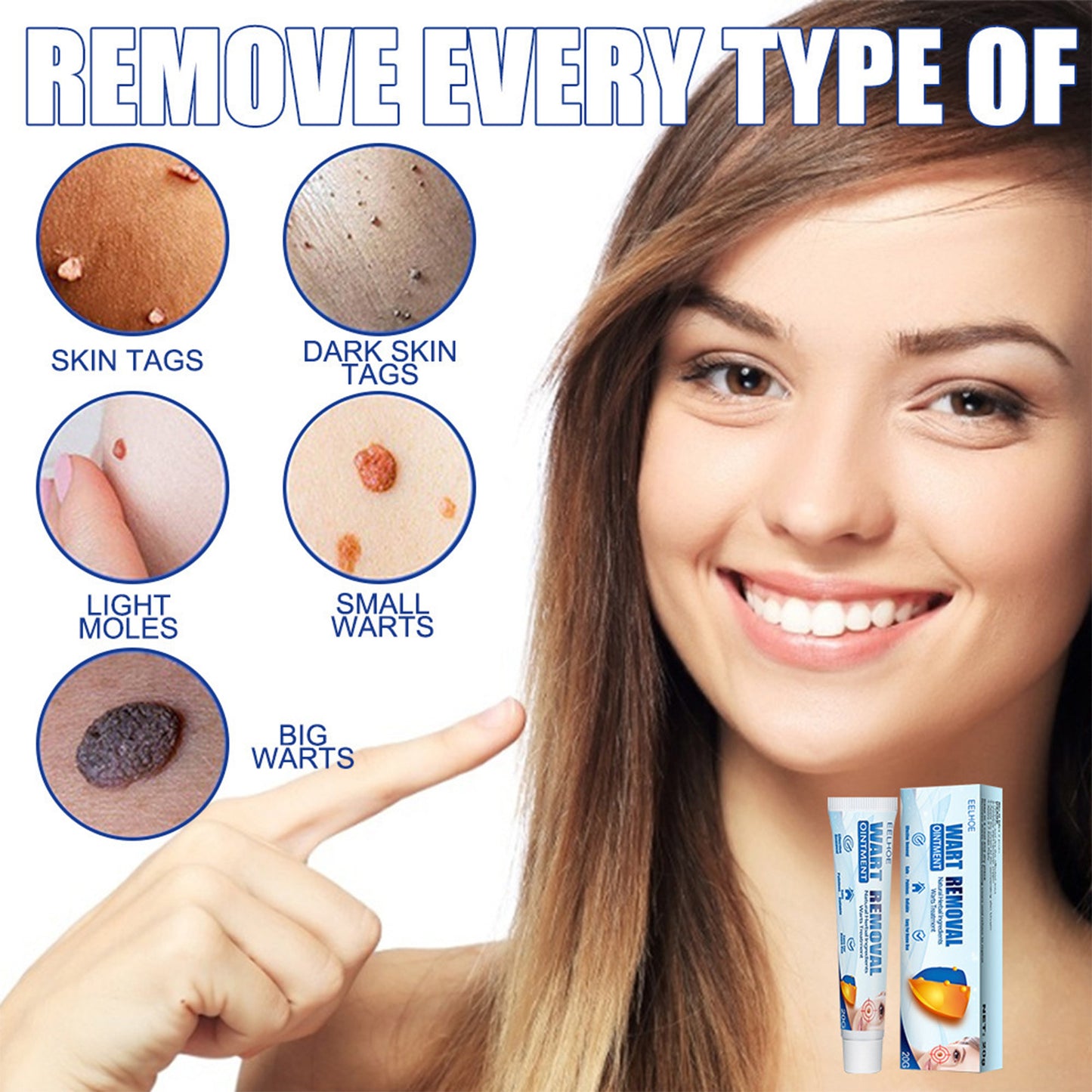 EELHOE Wart & Skin Tag Removal Cream – Herbal Skin Repair for Hands, Feet, Face & Underarms