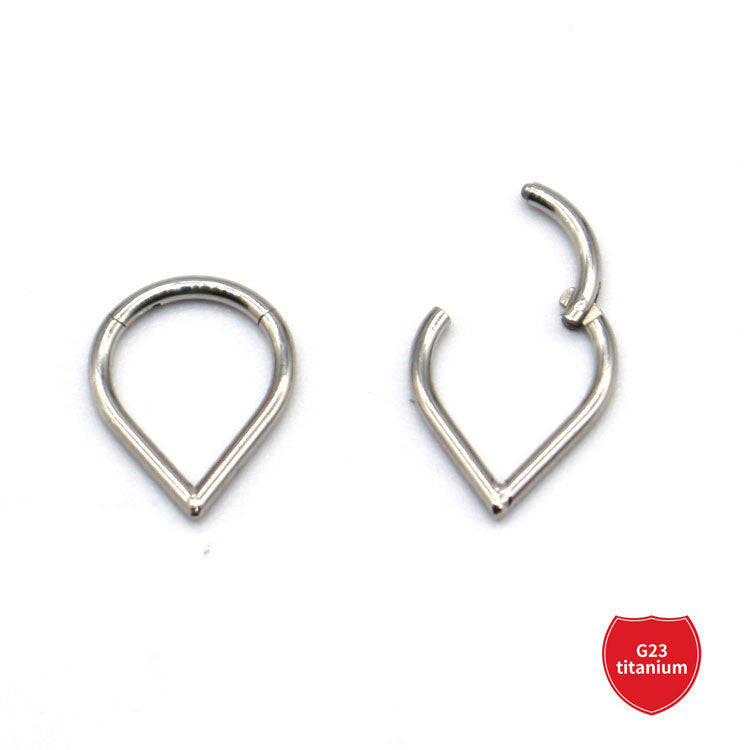 Titanium Water Drop Nose Ring β G23 Hypoallergenic Piercing Jewelry for Men & Women