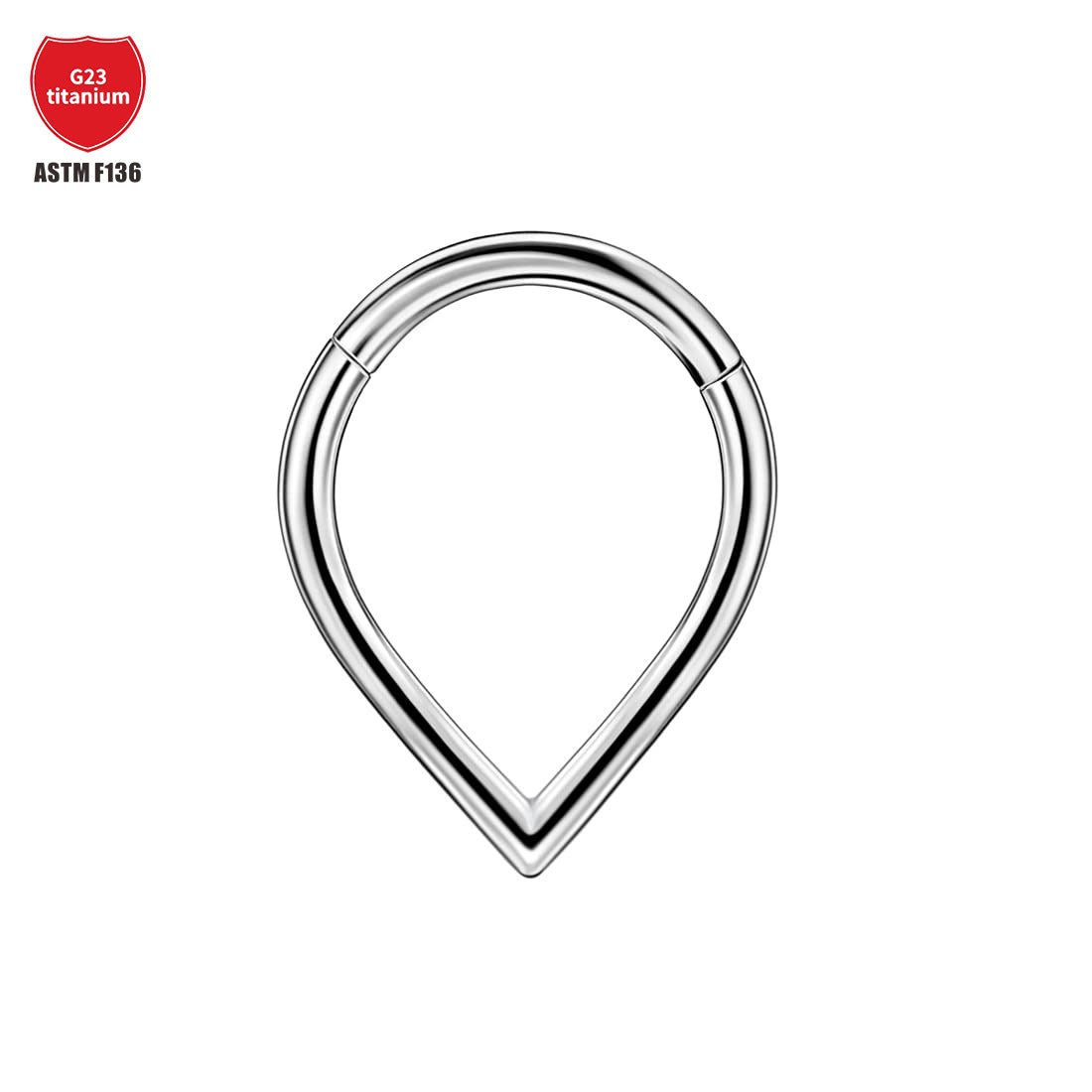 Titanium Water Drop Nose Ring β G23 Hypoallergenic Piercing Jewelry for Men & Women