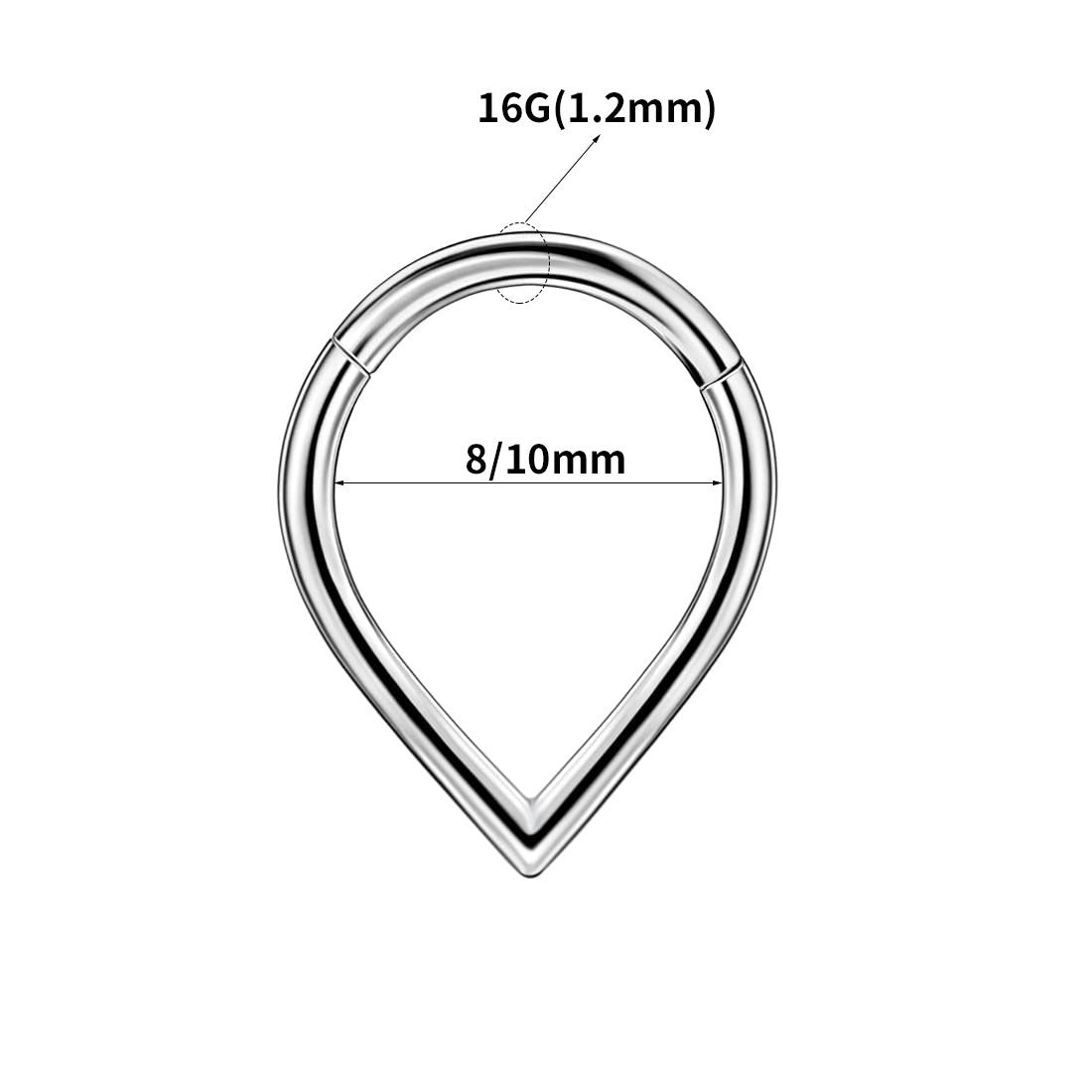 Titanium Water Drop Nose Ring β G23 Hypoallergenic Piercing Jewelry for Men & Women