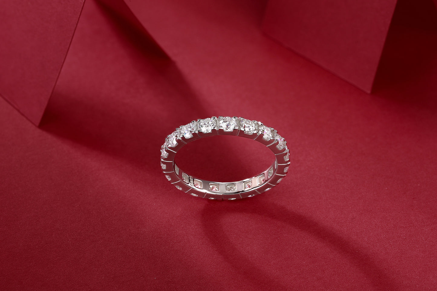 Moissanite Eternity Ring – Starry Sky Silver Band