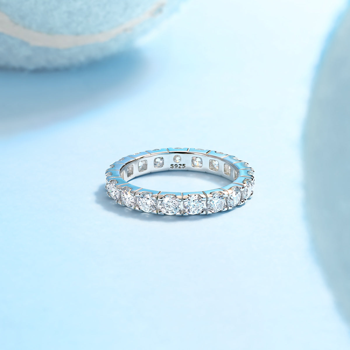 Moissanite Eternity Ring – Starry Sky Silver Band