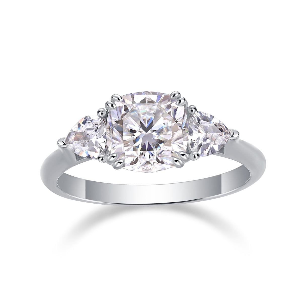 Three-Stone Moissanite Wedding Ring β Luxury Silver Engagement Band