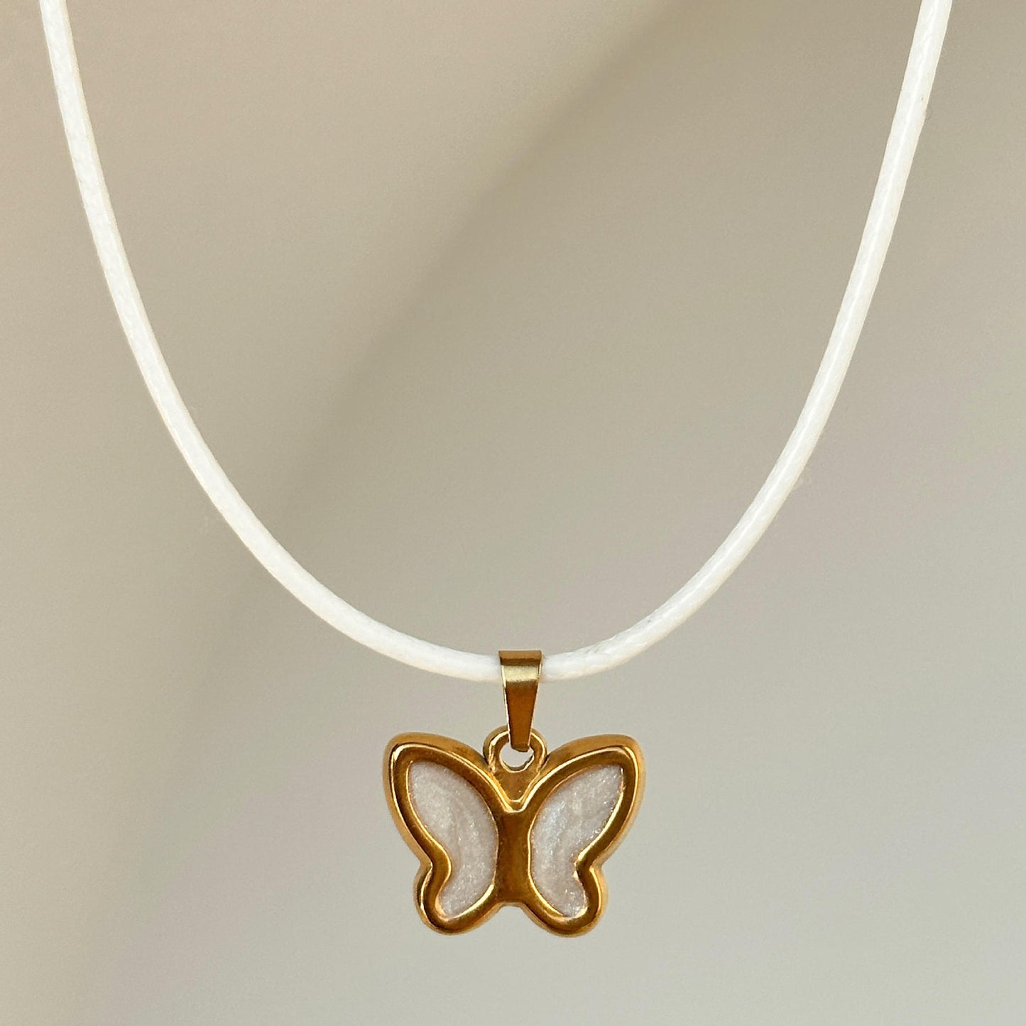 Colorful Butterfly Pendant Necklace – Titanium Steel Drip Oil Chain for Women