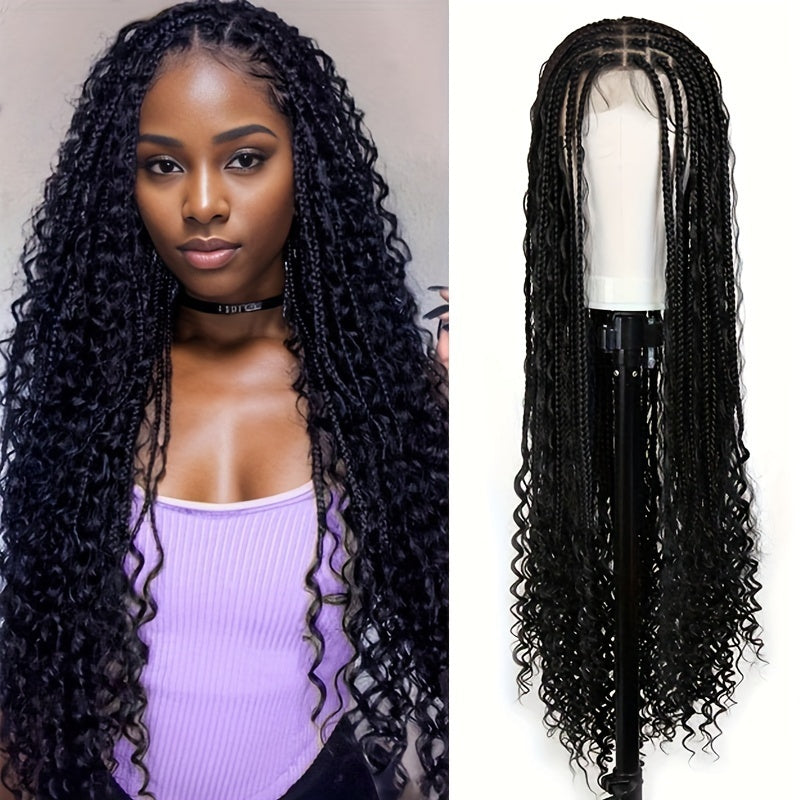 Luxe Curly Lace Front Wig – 36Inch, Natural Black | Bloomé Beauty