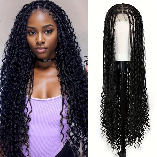 Luxe Curly Lace Front Wig – 36Inch, Natural Black | Bloomé Beauty