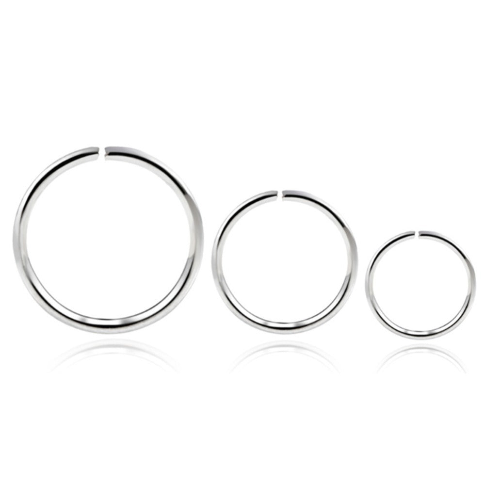Minimalist Stainless Steel Nose Ring Set – 3 Colors, Unisex Hoop Piercing Jewelry (9pcs)