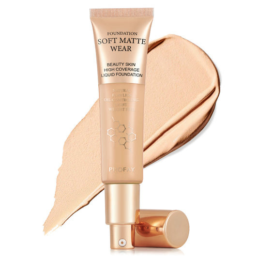 Matte Full Coverage Liquid Foundation – 24H Shine Control & Buildable Coverage