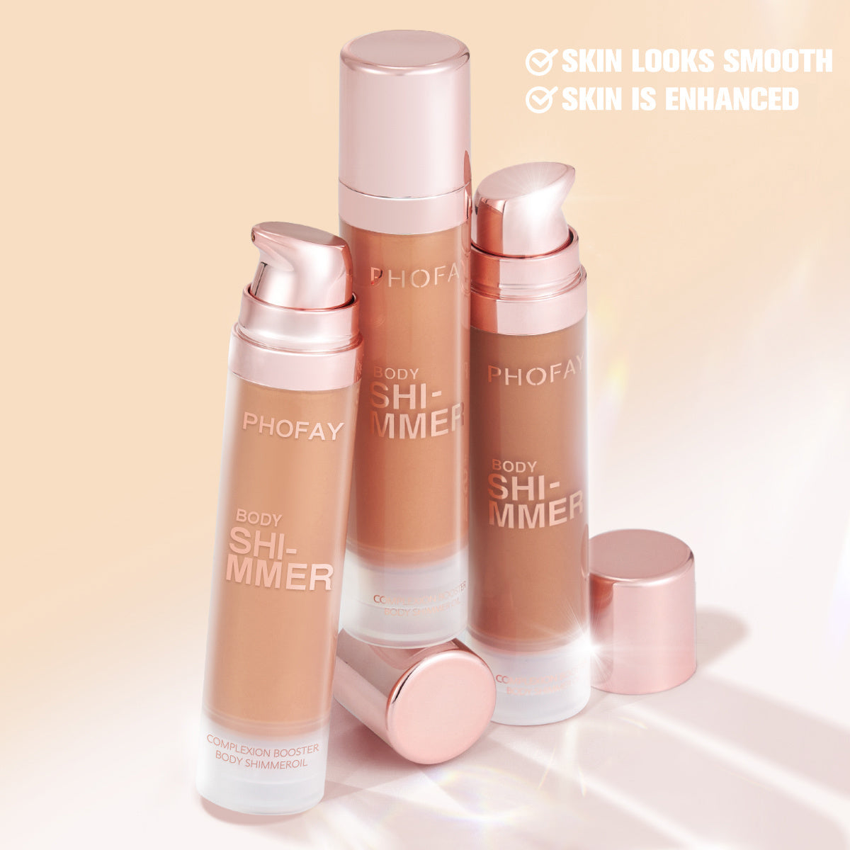 Glow Up Body Shimmer Oil – Hydrating & Illuminating Bronze Finish (PHOFEAY)