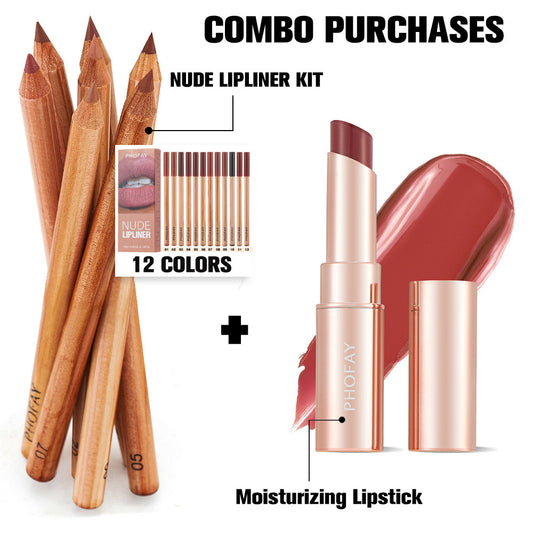PHOFAY 2-in-1 Waterproof Eyeshadow Stick Set with Built-in Smudger