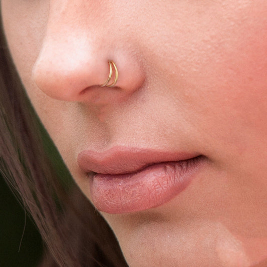 Bold Chic Nose Ring & Earring Set – Women’s Minimalist Geometric Piercing Jewelry