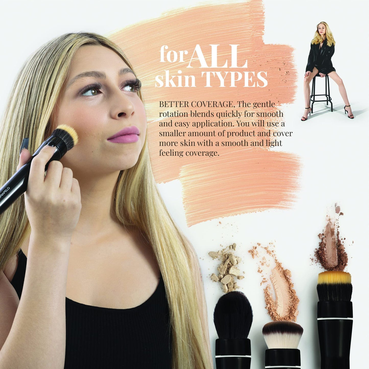 Sonic Blend Brush – Rechargeable Electric Makeup Brush for Foundation & Powder