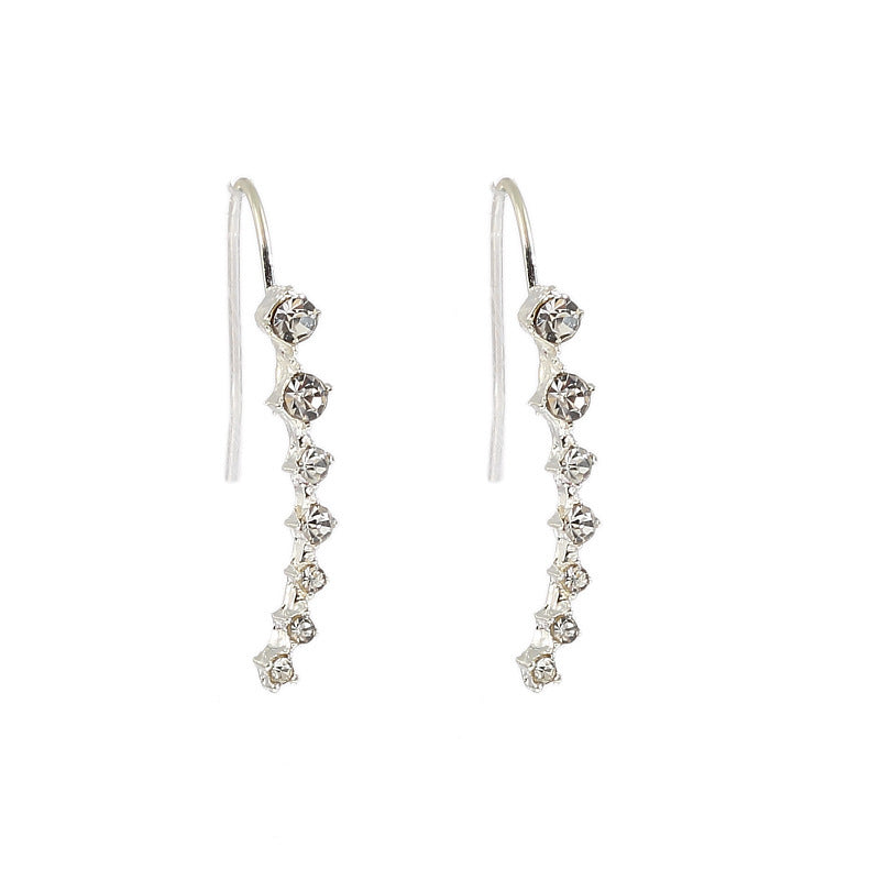 Elegant 7-Stone Rhinestone Bridal Drop Earrings