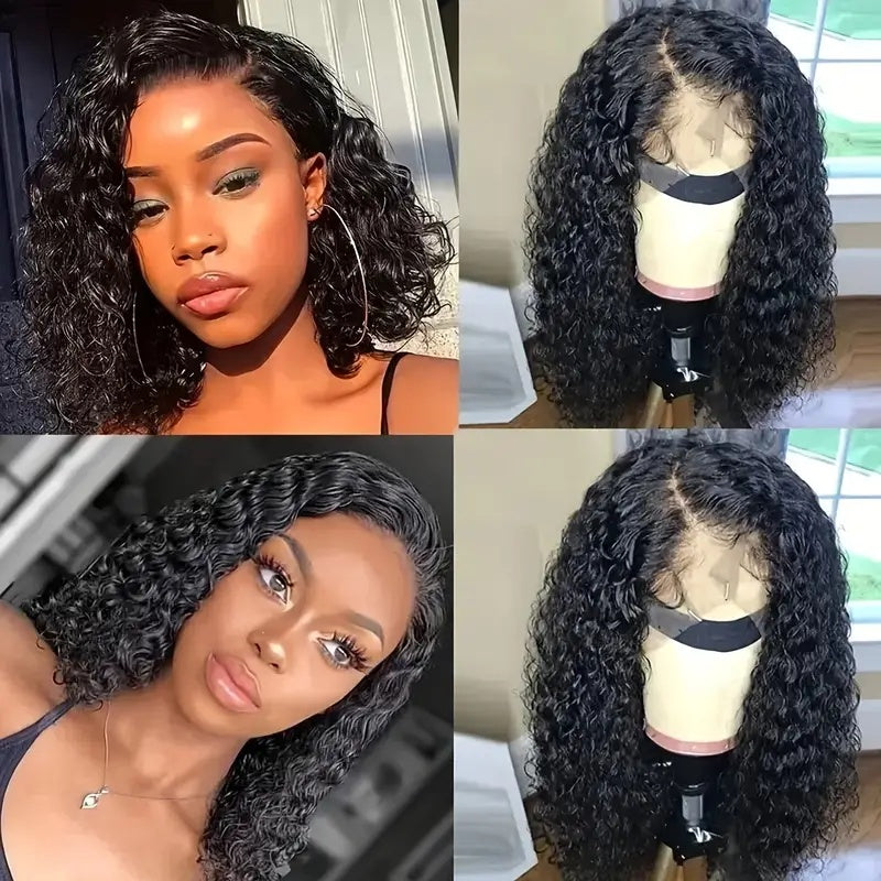 14” Short Curly Lace Front Wig – Jerry Curl Bob That Slays Effortlessly