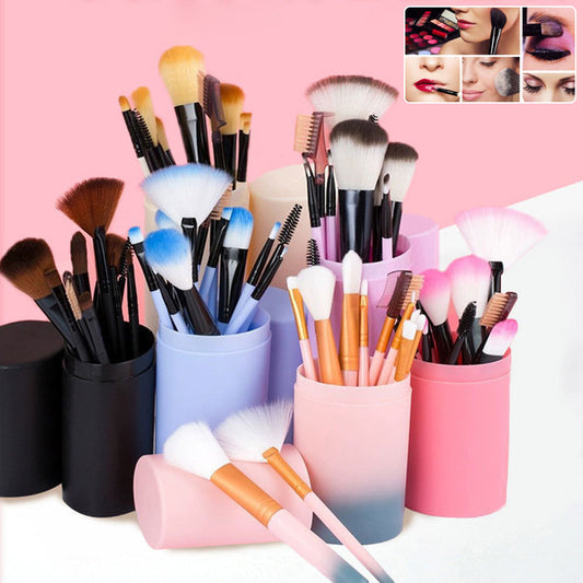 12-Piece Vegan Makeup Brush Set – Soft, Stylish, and Essential
