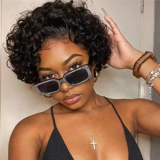 Chic Pixie Curly Wig – 13x1 Lace Front, Short & Stylish Look