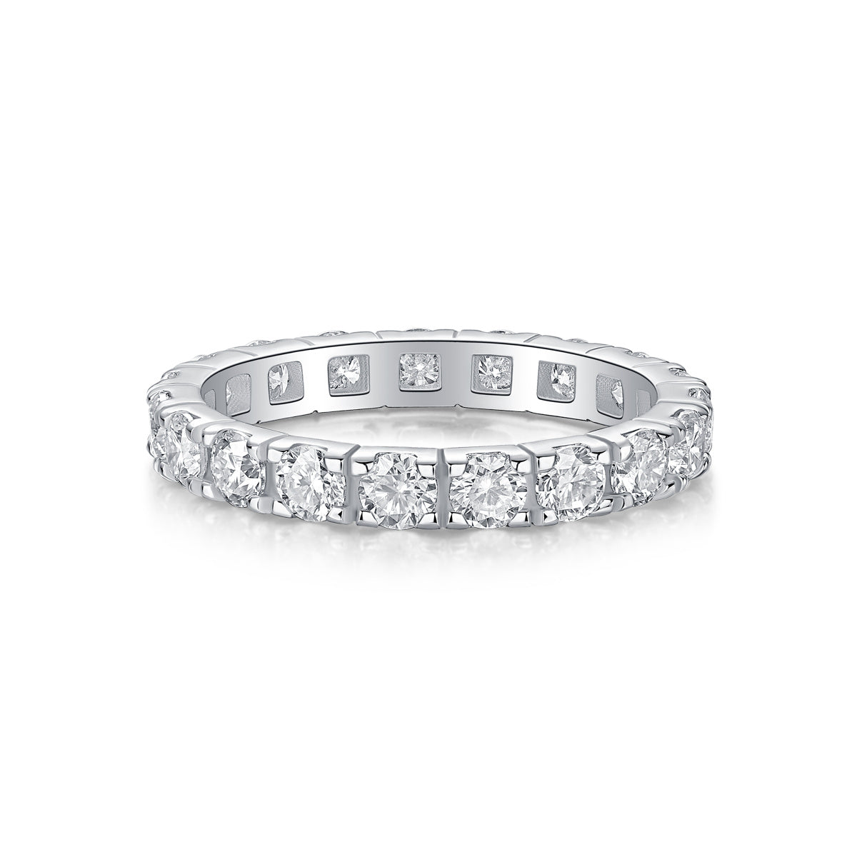 Moissanite Eternity Ring – Starry Sky Silver Band
