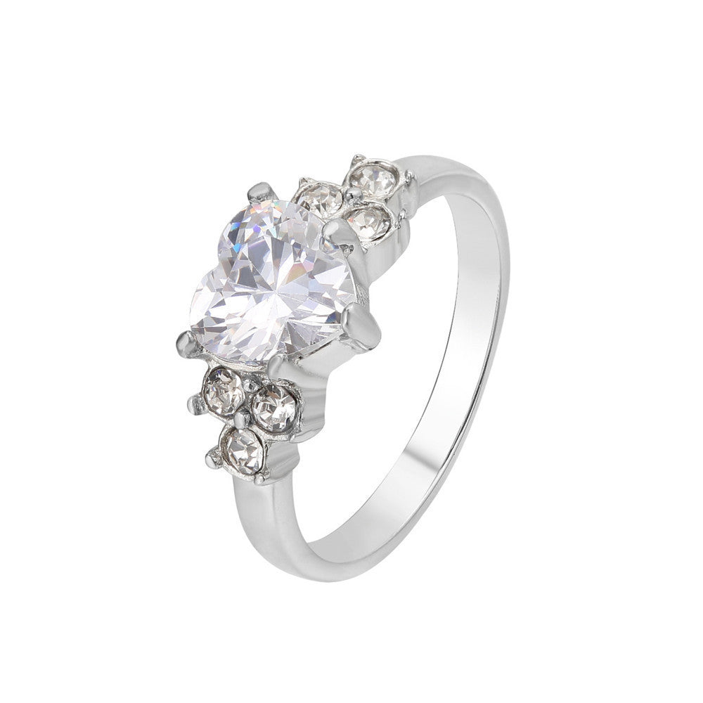 Elegant Zircon Wedding Ring – Stainless Steel Retro Band for Women (Sizes 5–10)