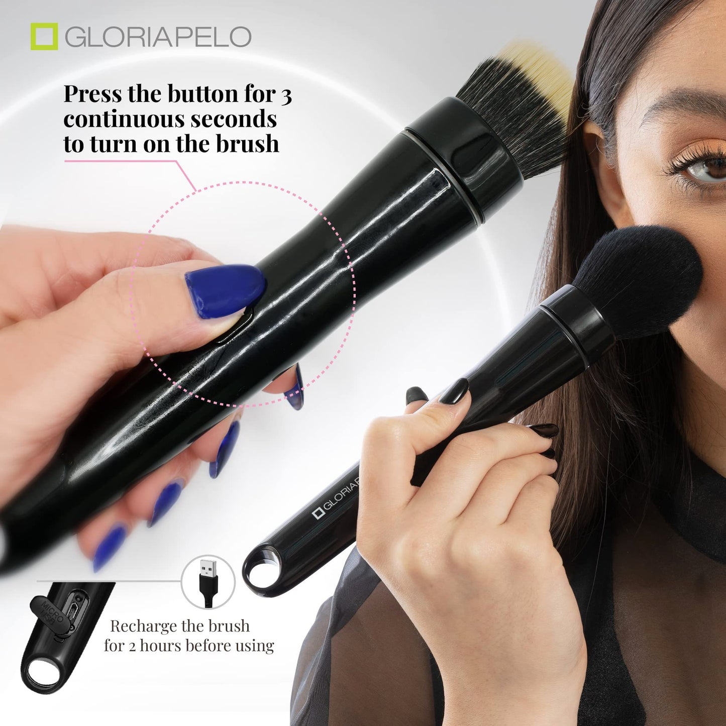 Sonic Blend Brush – Rechargeable Electric Makeup Brush for Foundation & Powder