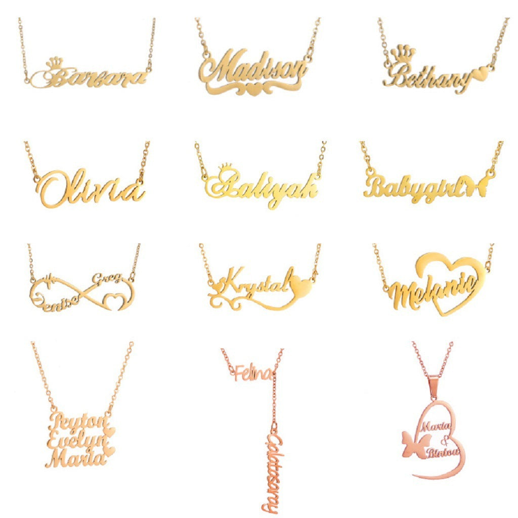 Custom Name Necklace – Personalized Titanium Steel Chain (Unisex)