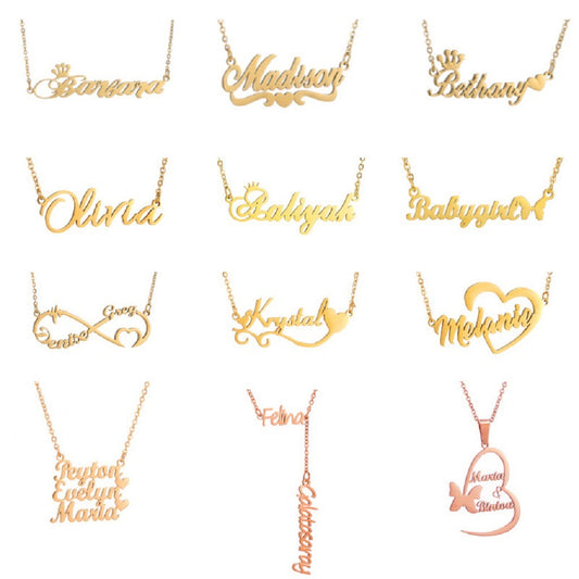 Custom Name Necklace – Personalized Titanium Steel Chain (Unisex)