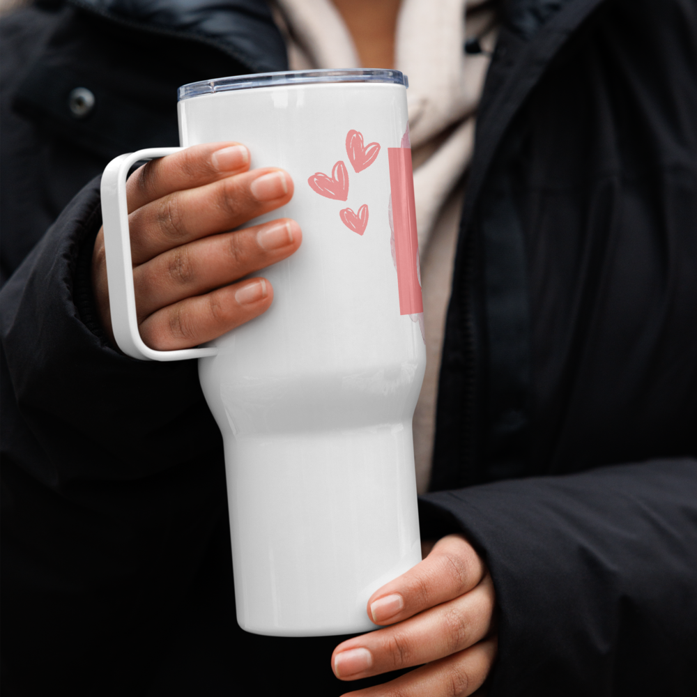 Travel mug with a handle