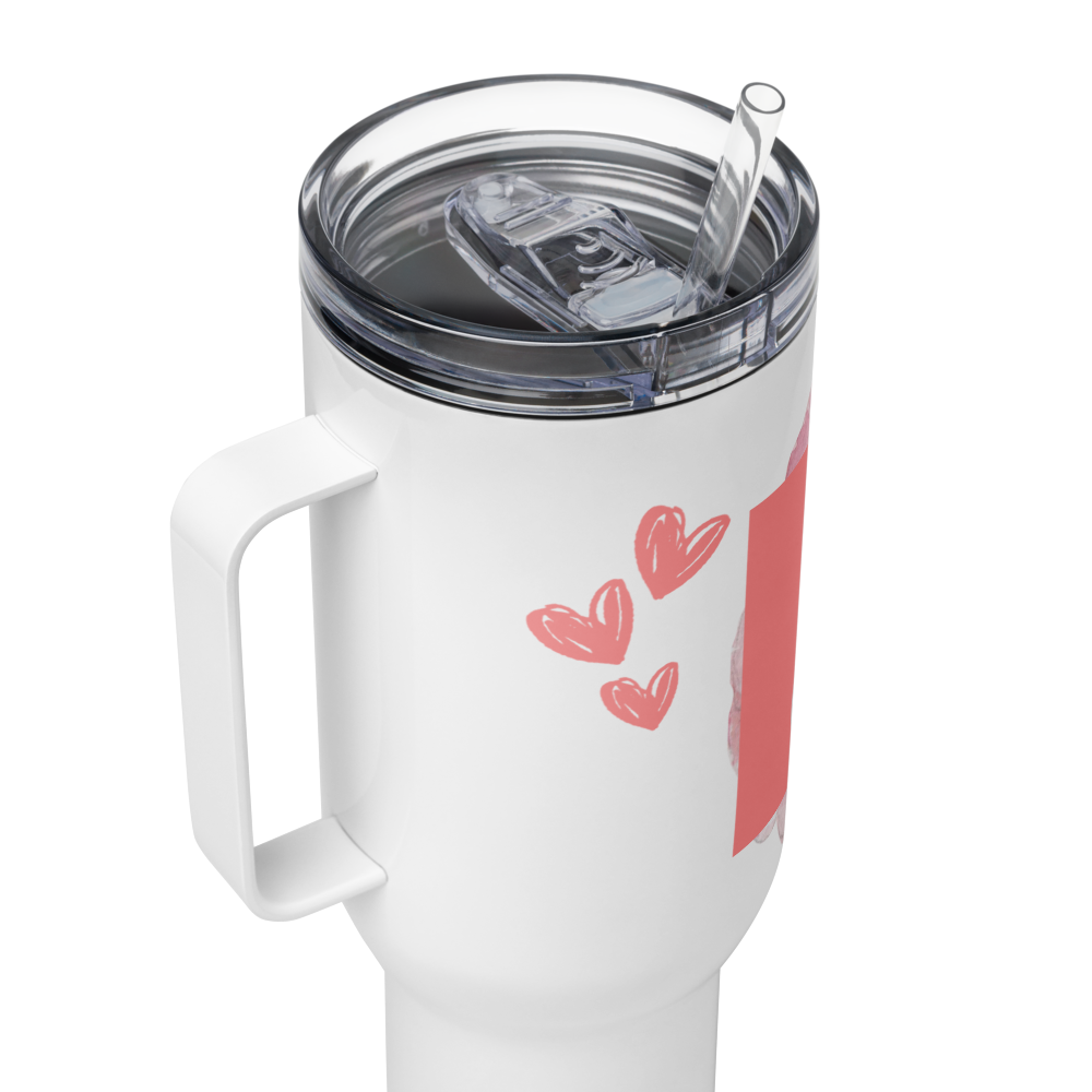 Travel mug with a handle
